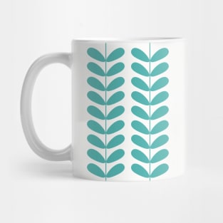 Turquoise Flower Petals Mid Century Modern Mug